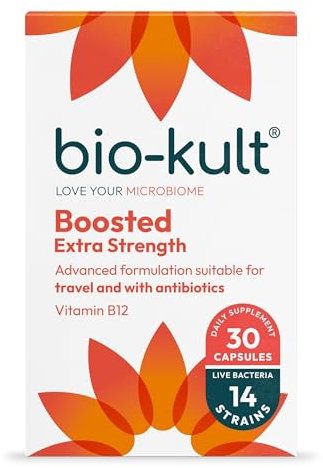 Bio-Kult Boosted Gut Health Supplment | 14 Strains + Vitamin B12 | 4X Strength | Immune & Digestive Support | 30 Capsules