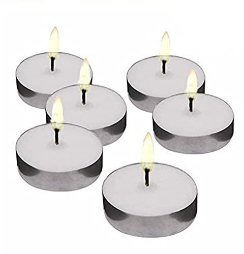 Virsus 100 Pezzi Tealight Candele Gelsomino - Durata 4 Ore - Tea Light Candeline Cera antigoccia Gelsomino Lumini di Colore Bianco Naturale