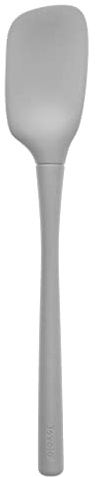 Tovolo Spoon Spatula Spoonula All Silicone Ergonomic Handle Grip Oyster Gray, Silicone Spoopula Kitchen Utensil Non Scratch Easy Clean Dishwasher Safe Heat Resistant Flex Core Scoop Spatula