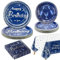 Blu navy e argento, decorazioni per feste di compleanno per 20 ospiti, blu navy, set di stoviglie include piatti di carta blu, tovaglia Happy Birthday, tovaglioli per uomini e donne, decorazioni per