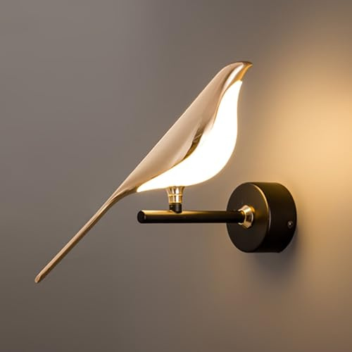 Wall Lamp Bird Wall Light LED Wall Sconce Lighting with Switch Creative Magpie Wall Mount Lights Bedside for Living Room Bedroom Decor (Color : Warm light, Size : 1 lamp)