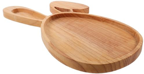 Ciieeo Bandeja De Madera En Forma De Conejo para Servir, DecoracióN RúStica De Primavera, Plato De Charcutería para Pascua, 30x15x1.5cm