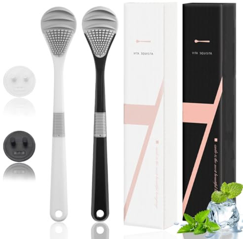 KSJEHW 2 Pcs Zungenschaber für Erwachsene, Zungenreiniger Heilung von Mundgeruch (medizinische Qualität), zungenschaber, Mundgeruch, Zungenbürste frischer Atem in Sekunden