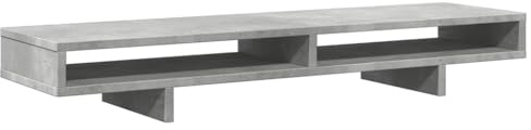 vidaXL Skärmställ betonggrå 100x27x15 cm konstruerat trä, ställ för mosnitor, datorställ, monitorstativ, ställ för monitorer, monitorställ