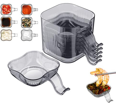 xiruiubao Cuencos Aperitivos,Bandeja Aperitivos,Cuenco Set de 7 Piezas con 6 Cuencos para Salsa de Soja y 1 Caja de Almacenamiento,Apilables Bowls Cocina para Salsas,Mermeladas y Aperitivos(gris)