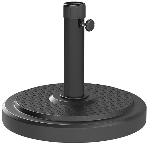 Outsunny Pied de Parasol, Socle Parasol extérieur, pour mât de Ø 38 et 48 mm, Poids Net 22 Kg, Base de Parasol en métal pour Jardin Patio terrasse, Noir