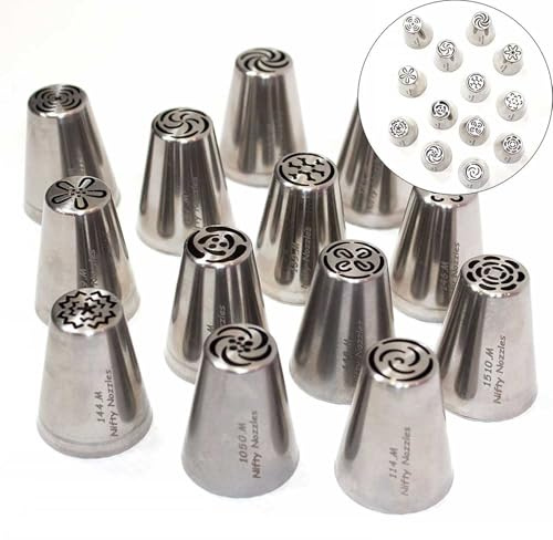 Nifty Nozzles Mini Russian 13 pc Piping Tip Set, Sugar and Crumbs