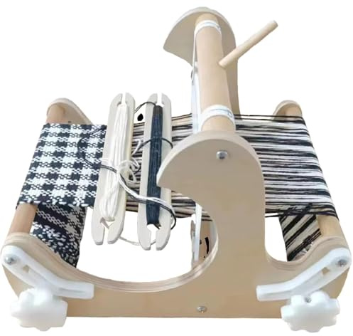 MNBVH Desktop Wooden Weaving Loom, DIY Hand-Knitting Weaving Machine, Weaving Frame Loom With Mixed Yarns, Weaving Width 20CM, Rigid Healds And Shuttles, For Beginners, Craft Artist