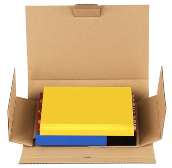 Etui d'expédition livres, CDs, DVDs 33 x 25 x 0,1-6 cm (Lot de 50)