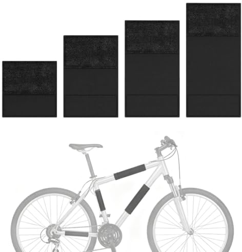 Protection Cadre Velo VTT 4 Pieces Noir Housse Mousse de Protection Velo Adulte Accessoires Cyclisme Route Montagne Protege Chaine Contre Rayures Chocs Poussiere Equipement Exterieur