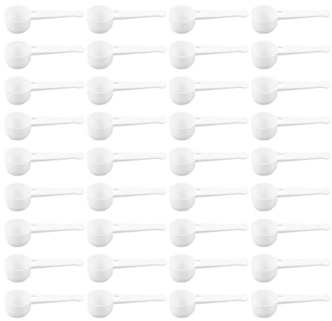 100pcs Plastic Measuring Scoop 10g Long Handle Coffee Spoon Scale Teaspoons Tablespoon for Milk Powder Fruit Powder Spices Kitchen Baking Tools