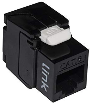 Link LK6UTB Presa Rete Keystone Jack Rj45 Categoria 6 Utp Tooless Colore Nero 180° Contatti Dorati 50 Micron