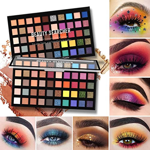 Paleta de sombras de ojos de 50 colores, paleta de maquillaje de sombras de ojos con brillo mate brillante, maquillaje de larga duración, paleta de sombras de ojos pigmentadas profesionales