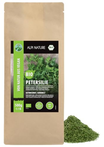 Alpi Nature Torkad Persilja BIO 500g, Torkade och Smulade Persiljeblad, Ekologisk Persiljekrydda