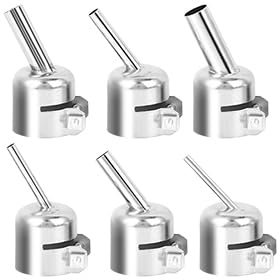 Boquilla de Pistola de Calor, 6 Boquillas Oblicuas de Aleación de Aluminio Resistentes Al Calor para Accesorios de Estación de Soldadura de Aire Caliente, 861DW