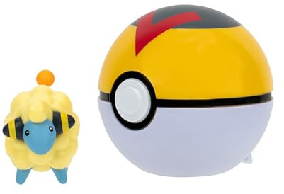 PKW3137 - Clip'n'Go Poké Balls - Voltilamm & Levelball, offizieller Pokéball mit 5cm Figur