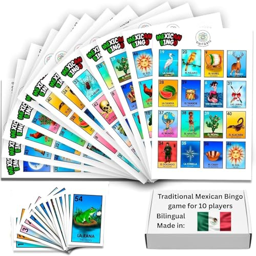 The Original Loteria - Juego de bingo mexicano para 10 jugadores - loteria mexicana - Juegos de mesa en español - juego de loteria mexicana - cartas de loteria mexicana La loteria juego mexicano bingo