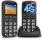 ukuu 4G Seniorenhandy Ohne Vertrag Lange Standby Zeit Rentner Großtasten Handy mit Ladestation 1,8 Zoll Farbdisplay Dual SIM SOS Notruftaste Schwarz