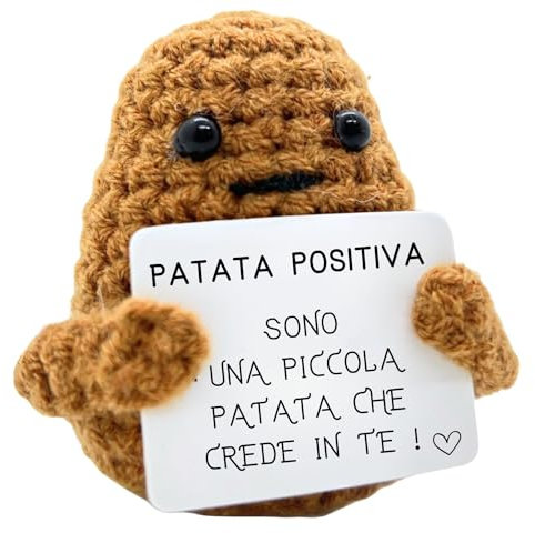 Patata Positiva© | Regalo Originale e Divertente | Decorazione Casa | Idea Simpatica | Compleanno & Festa | Bambina Donna Uomo Sorella Amico ADO | Sorpresa Collega Ufficio | Peluche Motivazionale