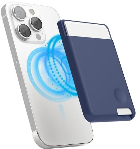 elago Cartera Tarjetero Magnético-2 Tarjetas Compatible con MagSafe, iPhone 17/16/15/14/13/12 - Cartera Segura para Teléfono, Larga Duración, Protección contra Arañazos y Daños (Índigo Vaquero)