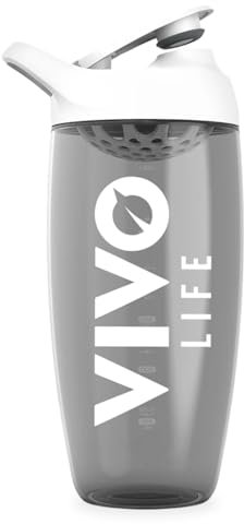 Vivo life - Protein Shaker Water Bottle, 550ml, Sports Bottle, Durable Ecozen, BPA Free, Leak-Proof, for Gym, Cycling, Office - Easy Clean Reusable Drinks Bottle
