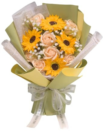 YIZITU Seife, Rosenstrauß, Handarbeit, Seife, Blume, Abschlussfeier, Hochzeit