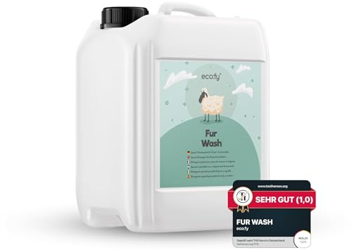 eco:fy lammskinnstvätt med lanolin – för fårskinn, päls, ull, naturpäls, rengöring av naturfibrer, biologiskt nedbrytbar, utan doft (5 l)