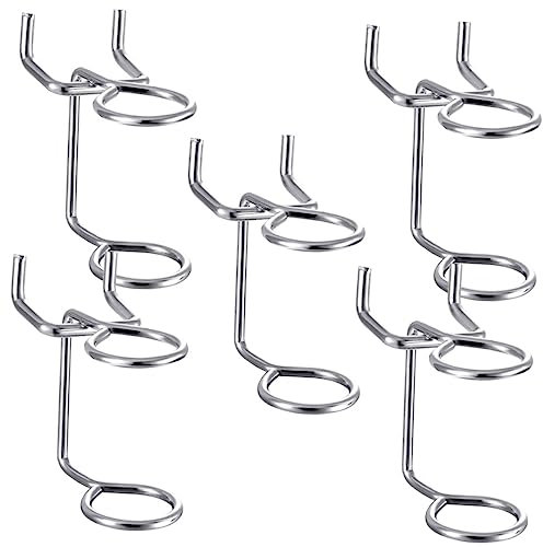 BESTYASH 5pièces Crochets Pour Panneau Perforé En Métal Organisateurs Pour Panneaux Perforés Crochets Pour Tournevis (double Anneau)