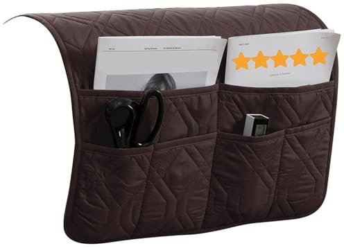 ILiemao Fundas para Reposabrazos De Sofa Sillon Funda Sofá Protector Sillón Brazos Apoyabrazos Cubierta Impermeable Recliner Silla Cubiertas Antideslizante Slipcover con Bolsillo Lateral(Café)