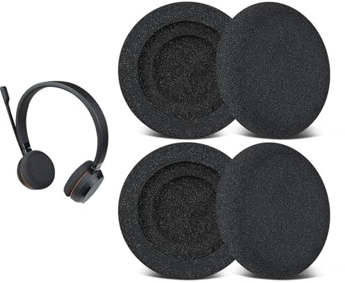 SOULWIT 4Pcs Ear Cushions Foam for Jabra Evolve 65/20/30/40 - Black