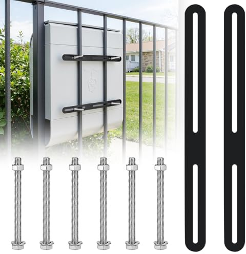 Zocipro 2 stycken fästset av rostfritt stål för staketbrevlåda 280 x 24 mm – inkl. skruvar | platta kontakter med långa hål, brevlåda, staketmonteringssats för möbelreparation
