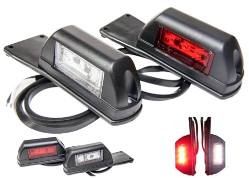 2 x LED Umrissleuchte Begrenzungsleuchte Hängend Positionsleuchte 12-24V, 2 Farben: weiß, rot, für LKW PKW Anhänger, Trailer, Wohnwagen usw.
