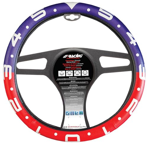 Simoni Racing Funda Volante Clock - 37-39cm - Cuero Ecológico Multi-Color