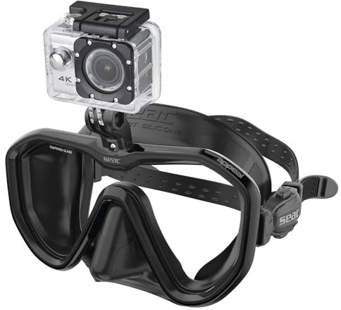 SEAC Appeal Pro, máscara de Buceo de Lente única Made in Italy con Accesorio Universal para cámaras de acción
