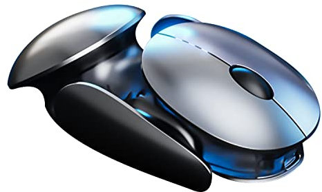 GameXtrem Kabellose Maus, 2,4 GHz mit USB-Nano-Empfänger, 36 Monate Lebensdauer, 1000 DPI Optical Tracking, beidhändig, kompatibel mit PC, Laptop (Pro Silver)