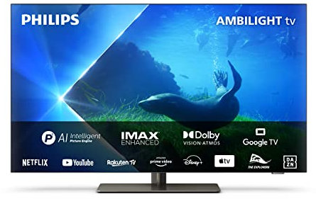 Philips Ambilight TV | 55OLED808/12 | 139 cm (55 Zoll) 4K UHD OLED Fernseher | 120 Hz | HDR | Dolby Vision | Google TV | VRR | WiFi | Bluetooth | DTS:X | Sprachsteuerung