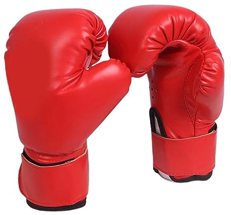 Qianly Guantoni da Boxe per Bambini, Guanti da Boxe, Guanti da Sacco Pesante, Guanti da Allenamento, Guanti da Sparring per Muay Thai, Kickboxing, Fitness, M, Rosso