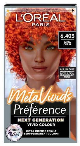 L'Oréal Paris Preference Vivids Permanent Hair Colour, 6.403 Meta Coral | Long-Lasting High-Intensity Permanent Colour For Up To 8 Weeks, Vibrant Results, Exceptional Depth and Luminosity