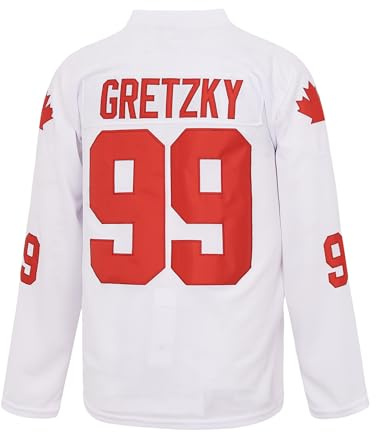 Herren Eishockey-Trikot 1991 Team Kanada Coupe Cup Shirts, #99 Gretzky White, L