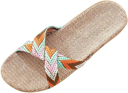 NIUVOO Flip Flop kvinnor strand pool halkfria tofflor linne platt sandal hemmakläder barfotaskor sommar vardaglig sandal utomhus dusch badskor inomhus