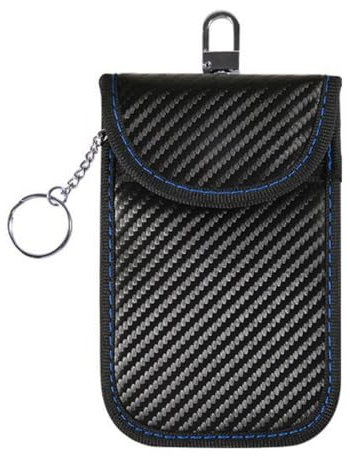 Wambere Keyless Go - Funda protectora para llave de coche sin llave, funda protectora RFID para llave de coche, protección antirrobo, color negro y azul