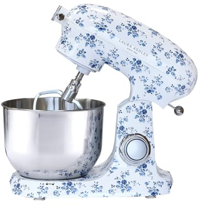 Laura Ashley 6 Litres Die Cast Metal Stand Mixers for Baking - 1800W Easy to Use 6 Speed Food Mixers for Baking with Bowl - Dough, Cake Mixer Machine with Dough Hook, Beater, Egg Whisk & Splash Cover