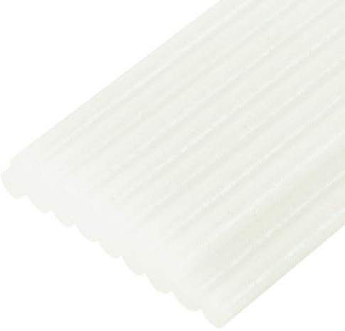 sourcing map Mini bastoncini per pistola per colla a caldo, 10,2 x 0,7 cm, per pistola per colla, glitter bianchi, 16 pezzi