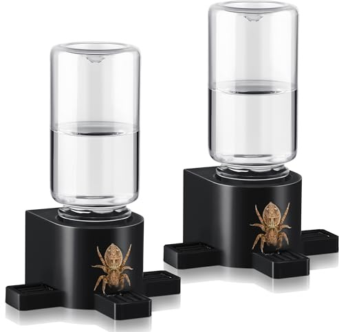 2 Pcs 10ML Jumping Spider Water Dispenser with Magnets, Black