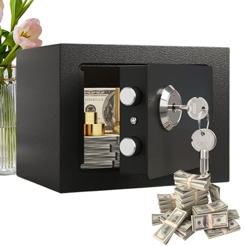 Coffres-Forts pour la Maison | Coffre-Fort Domestique à Serrure Mécanique - Coffret Argent Ignifuge Portable pour Objets de Valeur, Documents, Personnel, Intérieur, Voyage, Maison,