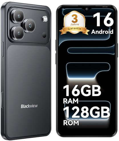Blackview Wave 7C Telephone Portable Android 16 Smartphones, 16Go+128Go/2To, 32MP+13MP, 5000mAh, 6.56 Smartphon Pas Cher 4G Dual SIM, Téléphone WiFi 5G/GPS/IP54/3 Card Slots/3.5mm/FM/3Ans Garantie