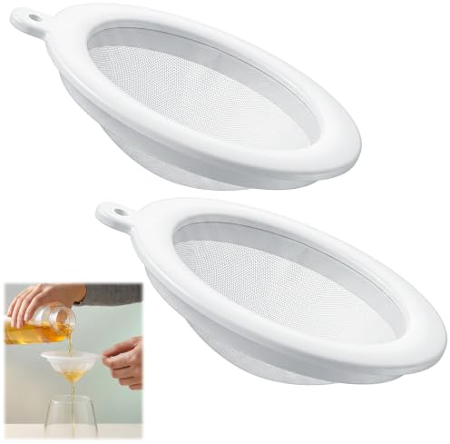 Matwsec 2PCS Extra Fine Mesh Strainer 200/400 Mesh | Nylon Ultra Fine Mesh Strainer for Filtering Yogurt Juice Coffee Milk Honey Matcha Kitchen