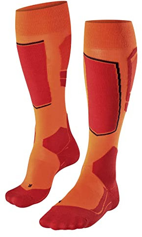 FALKE Herren Skisocken SK4 Advanced M Kh Wolle Funktionsmaterial warm dünn 1 Paar, Orange Flash 8034-O, 42-43