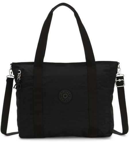 Kipling ASSENI, Große Tote Bag mit Innenfächern, 49 cm, 20 L, 0.40 kg, Black Noir