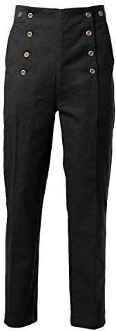 GRACEART Steampunk Gótico Pantalones para Hombre Vampiro Victoriano Punk (XL, Negro)